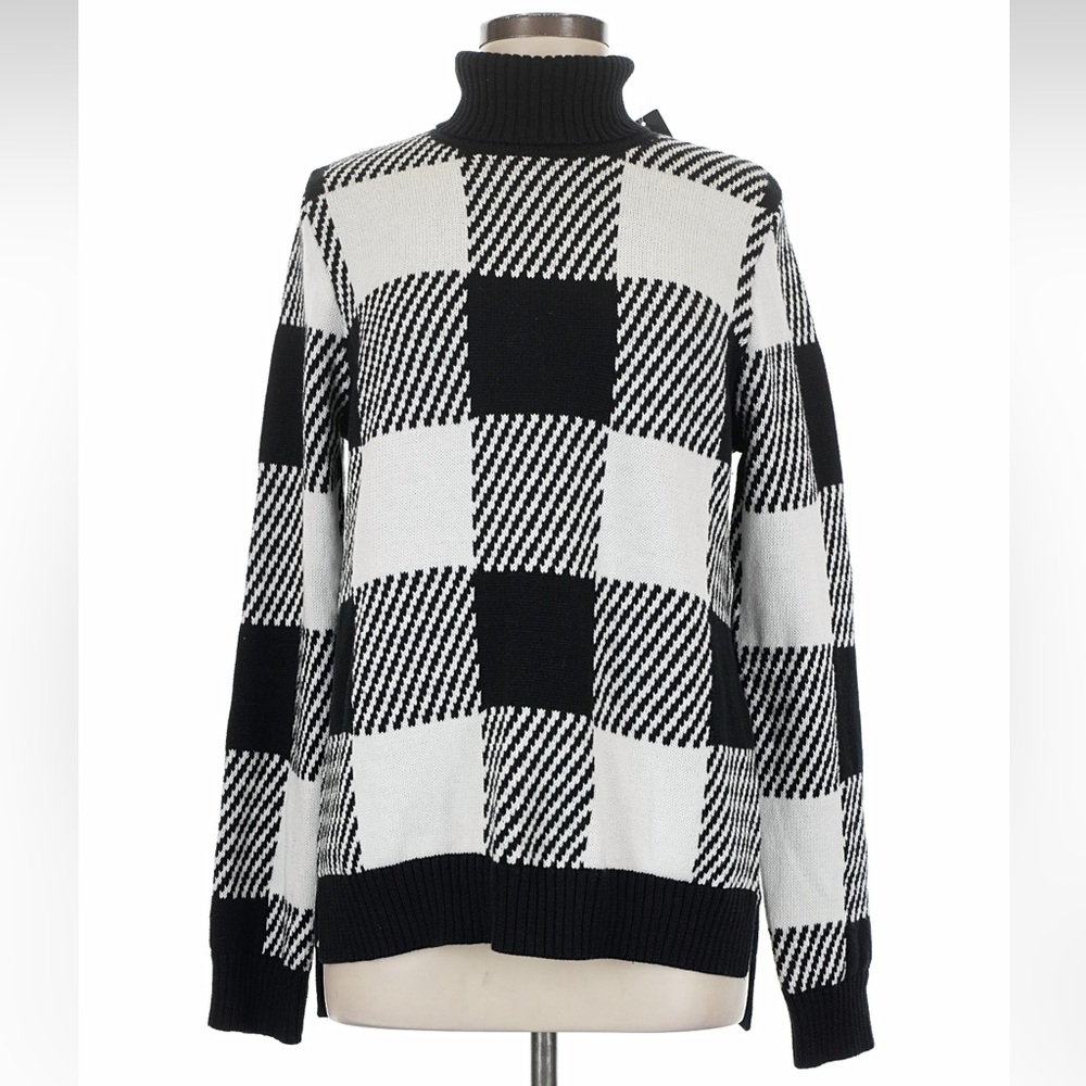 NWT eight eight eight Black & White Check Turtleneck Sweater